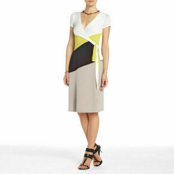 BCBG MaxAzria Greer Dress Green Black Gray White - Picture 4 of 5